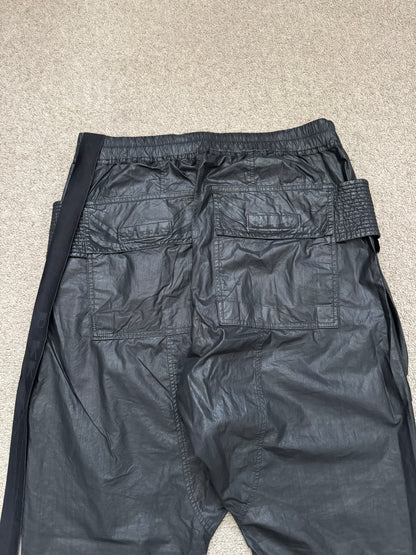 SS21 Rick Owens DRKSHDW Black Waxed Creatch Cargo Pants
