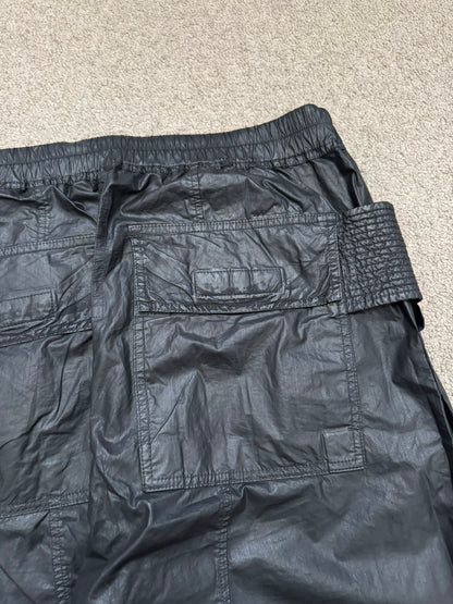SS21 Rick Owens DRKSHDW Black Waxed Creatch Cargo Pants