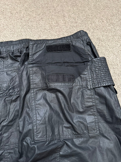 SS21 Rick Owens DRKSHDW Black Waxed Creatch Cargo Pants