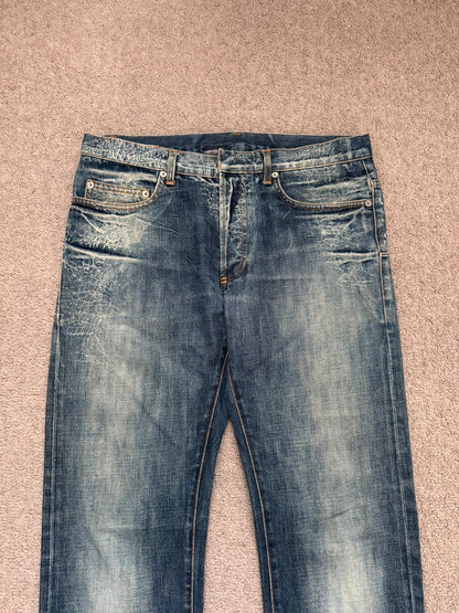 SS07 Dior Homme by Hedi Slimane Spiderweb Denim Jeans