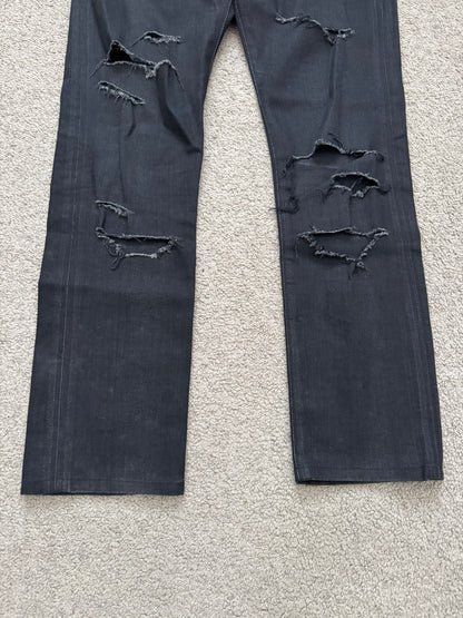 FW15 Saint Laurent by Hedi Slimane Crash Distressed D02 Denim Jeans
