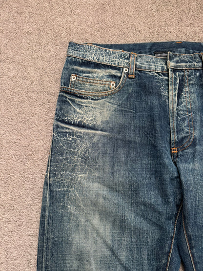 SS07 Dior Homme by Hedi Slimane Spiderweb Denim Jeans