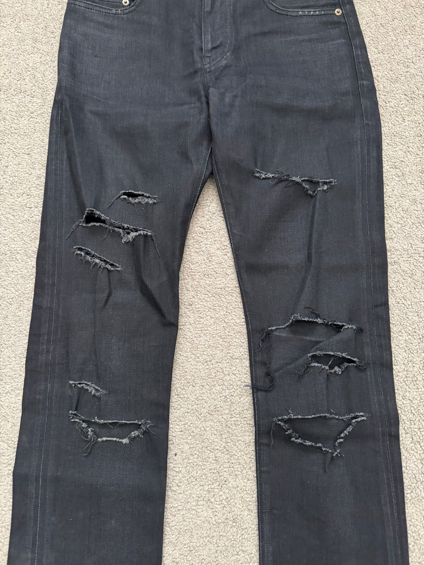 FW15 Saint Laurent by Hedi Slimane Crash Distressed D02 Denim Jeans