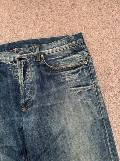 SS07 Dior Homme by Hedi Slimane Spiderweb Denim Jeans