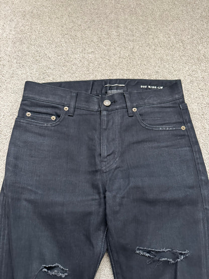 FW15 Saint Laurent by Hedi Slimane Crash Distressed D02 Denim Jeans
