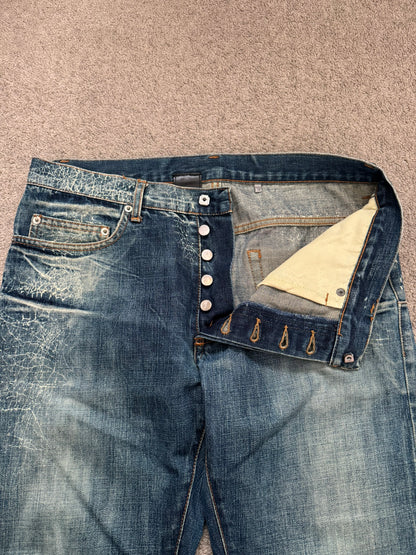 SS07 Dior Homme by Hedi Slimane Spiderweb Denim Jeans
