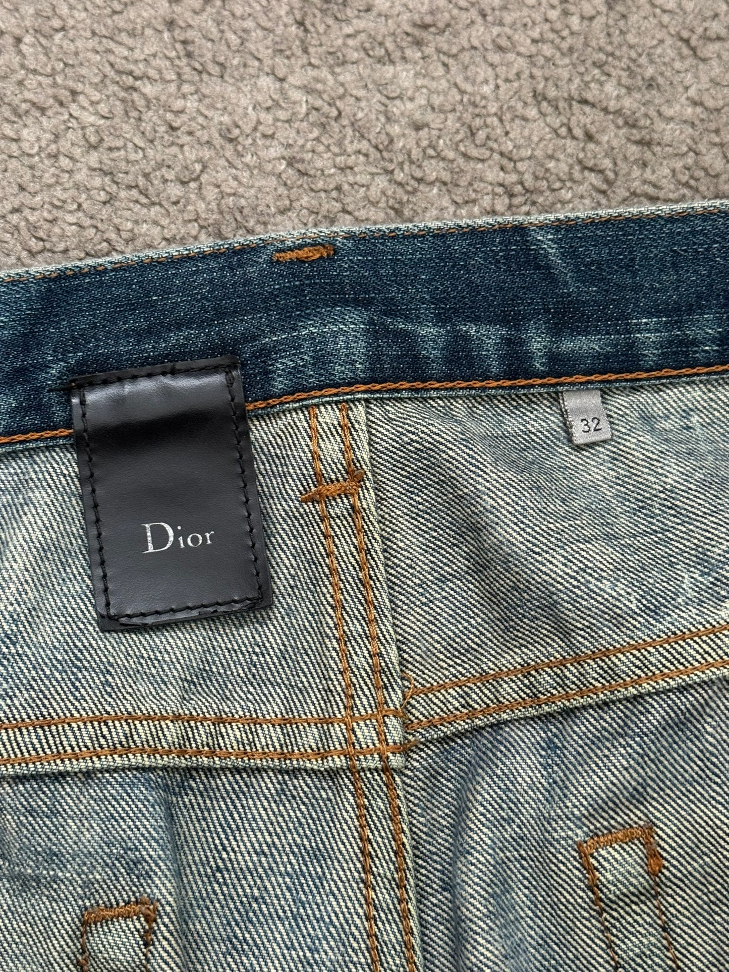 SS07 Dior Homme by Hedi Slimane Spiderweb Denim Jeans