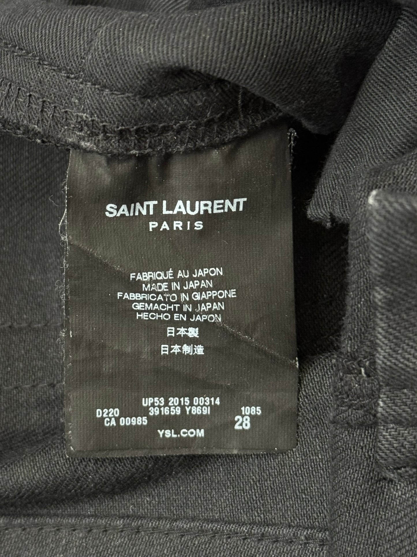 FW15 Saint Laurent by Hedi Slimane Crash Distressed D02 Denim Jeans