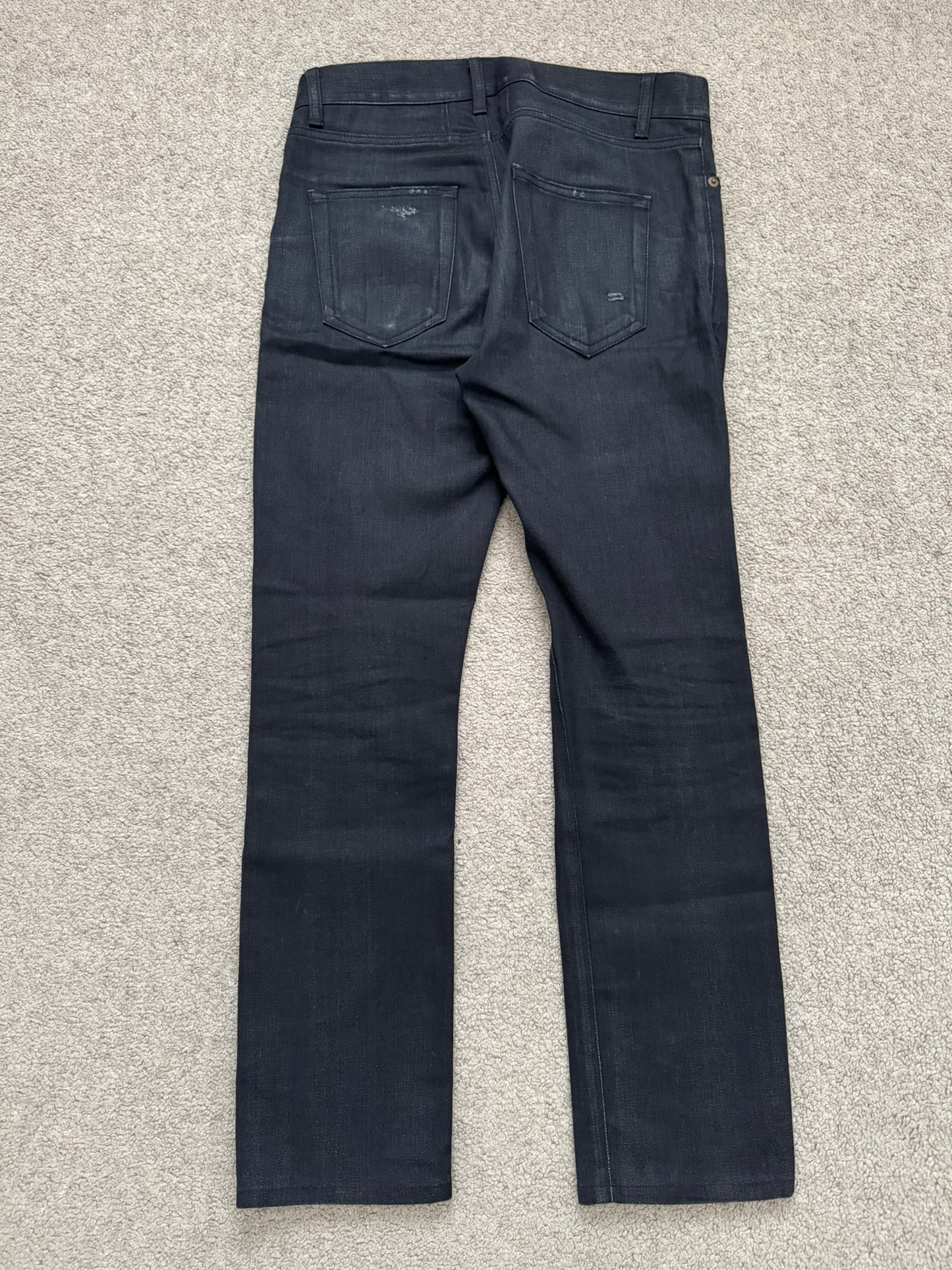 FW15 Saint Laurent by Hedi Slimane Crash Distressed D02 Denim Jeans