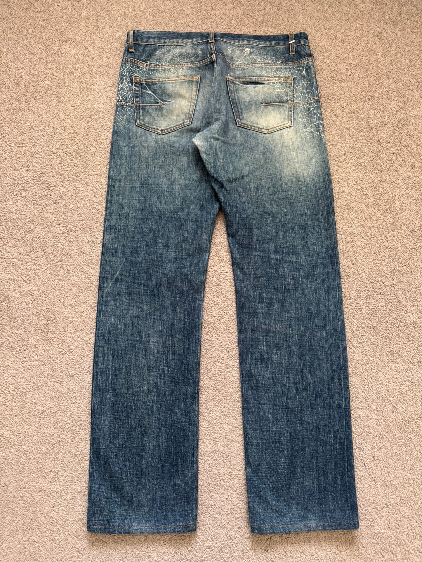 SS07 Dior Homme by Hedi Slimane Spiderweb Denim Jeans