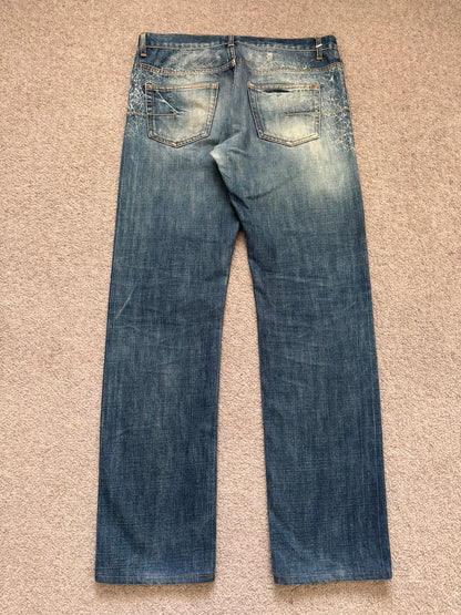 SS07 Dior Homme by Hedi Slimane Spiderweb Denim Jeans