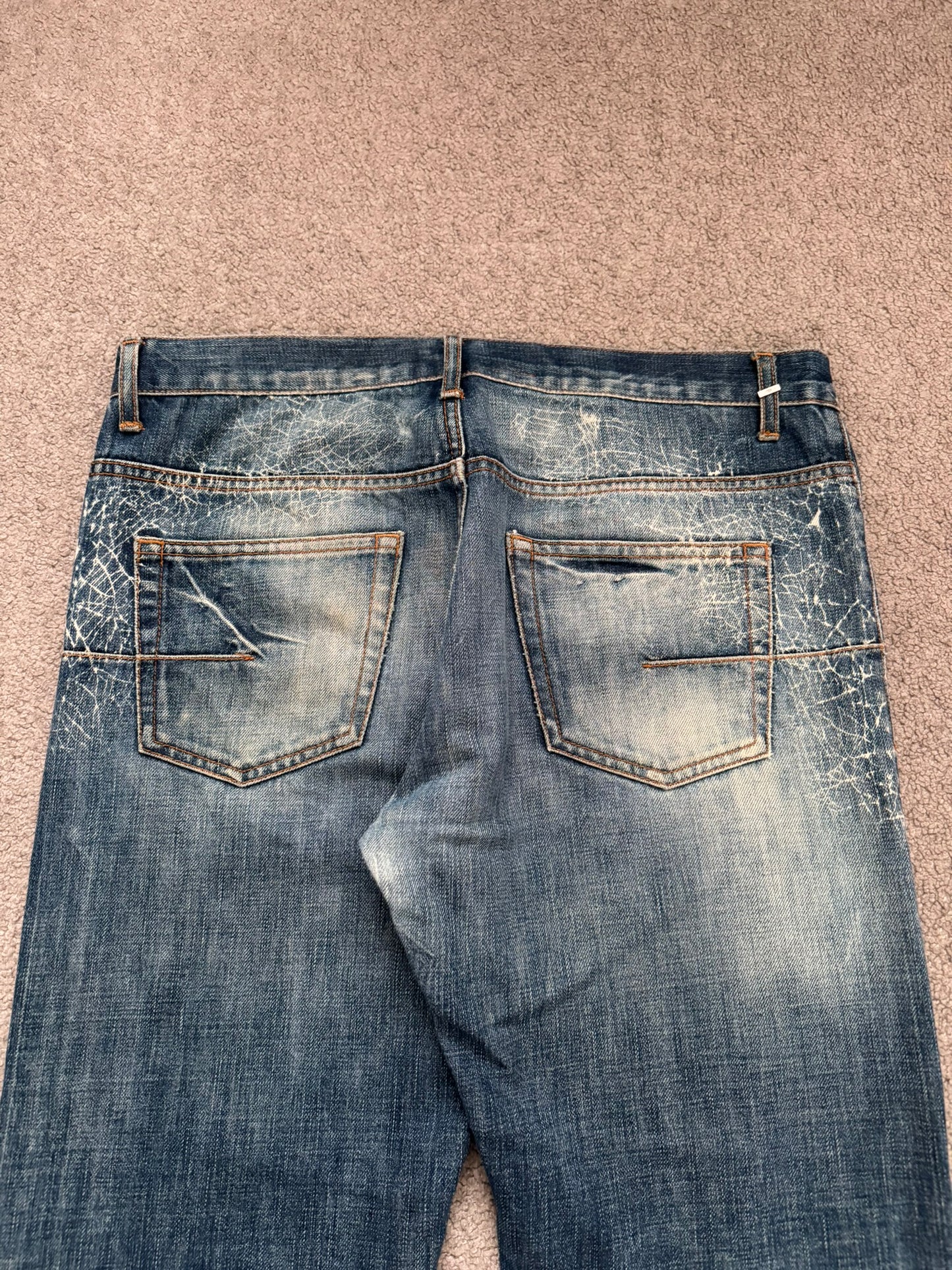 SS07 Dior Homme by Hedi Slimane Spiderweb Denim Jeans