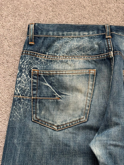 SS07 Dior Homme by Hedi Slimane Spiderweb Denim Jeans