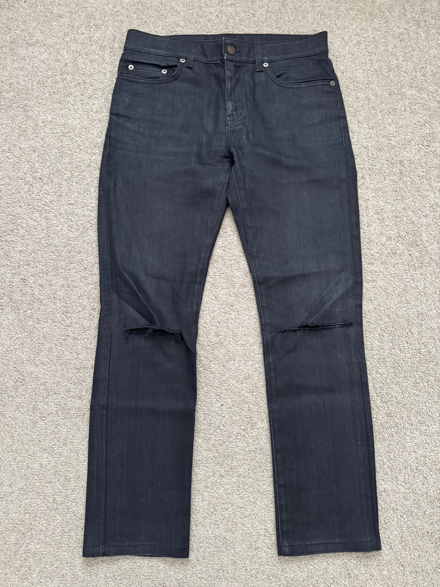 FW16 Saint Laurent by Hedi Slimane Knee Slit D10 Denim Jeans