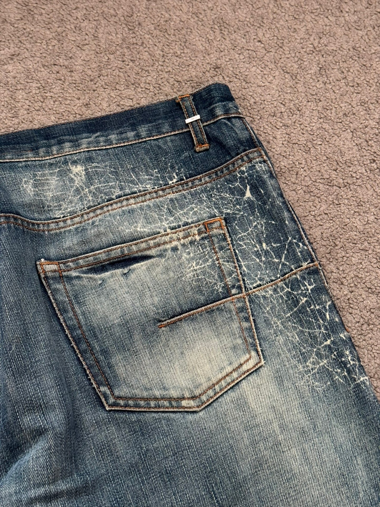 SS07 Dior Homme by Hedi Slimane Spiderweb Denim Jeans