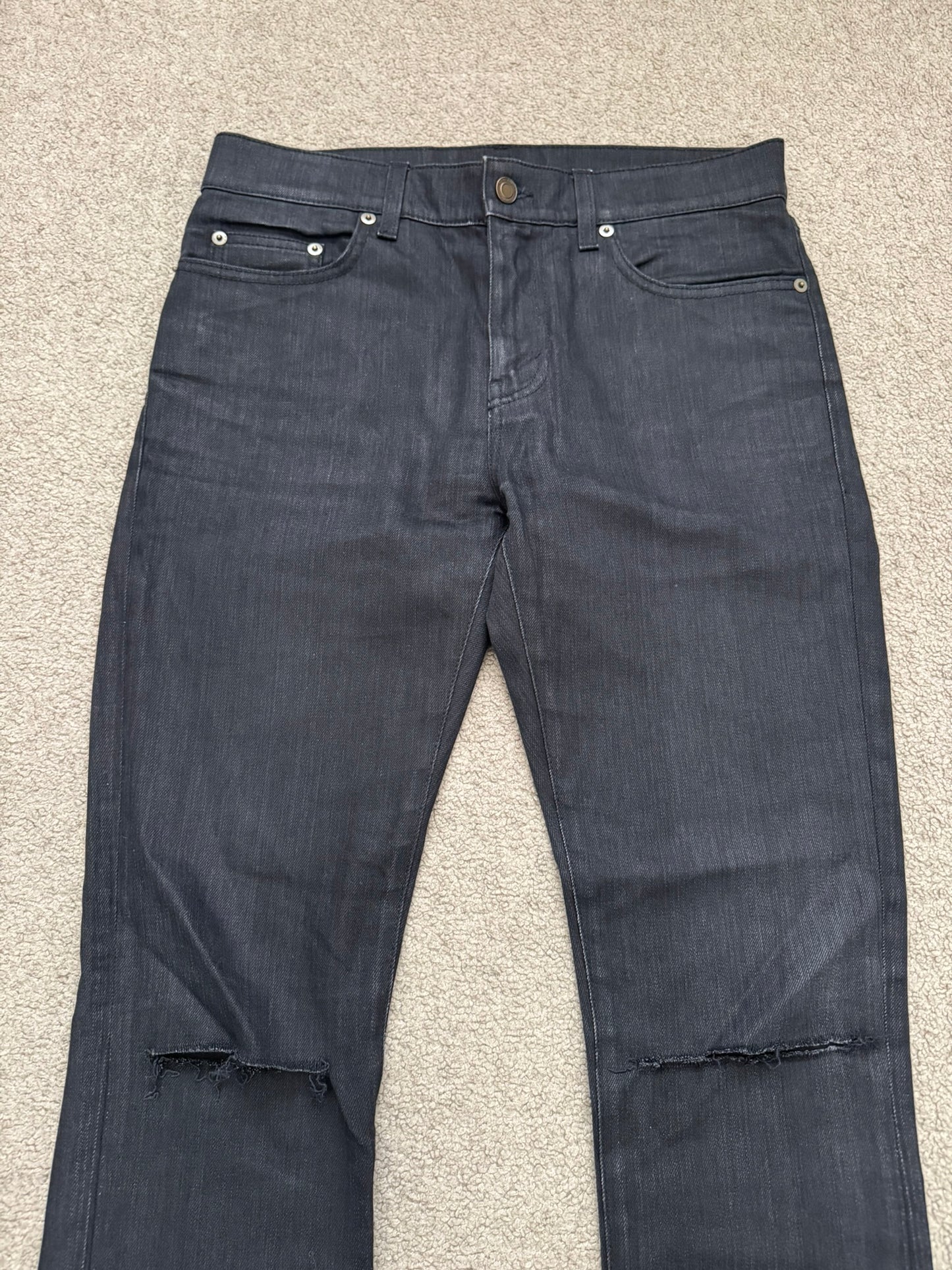 FW16 Saint Laurent by Hedi Slimane Knee Slit D10 Denim Jeans