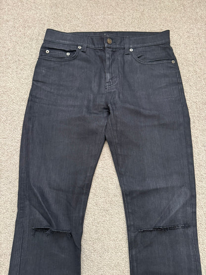 FW16 Saint Laurent by Hedi Slimane Knee Slit D10 Denim Jeans