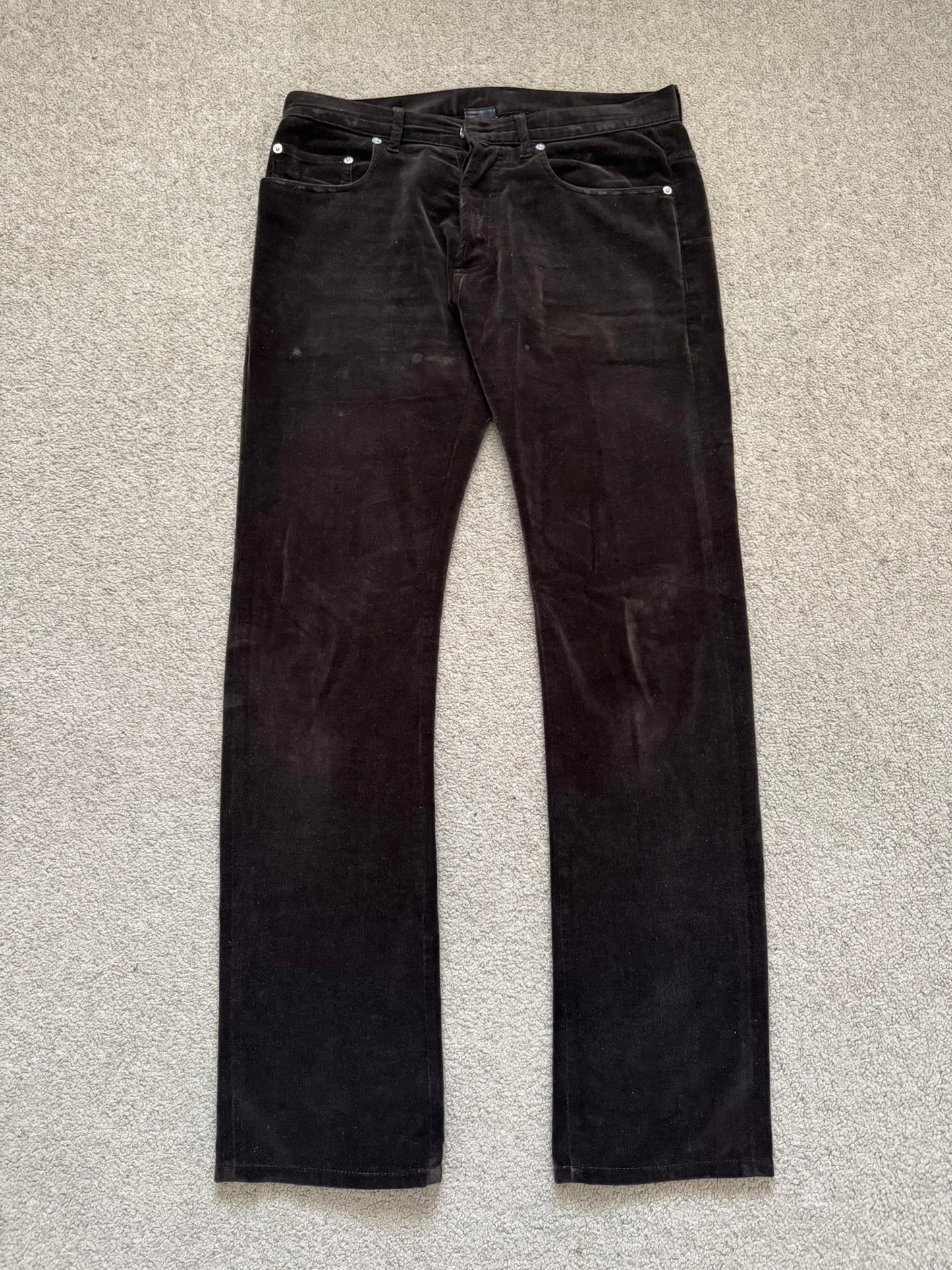 AW05 Dior Homme by Hedi Slimane Velvet Flared Bootcut Pants
