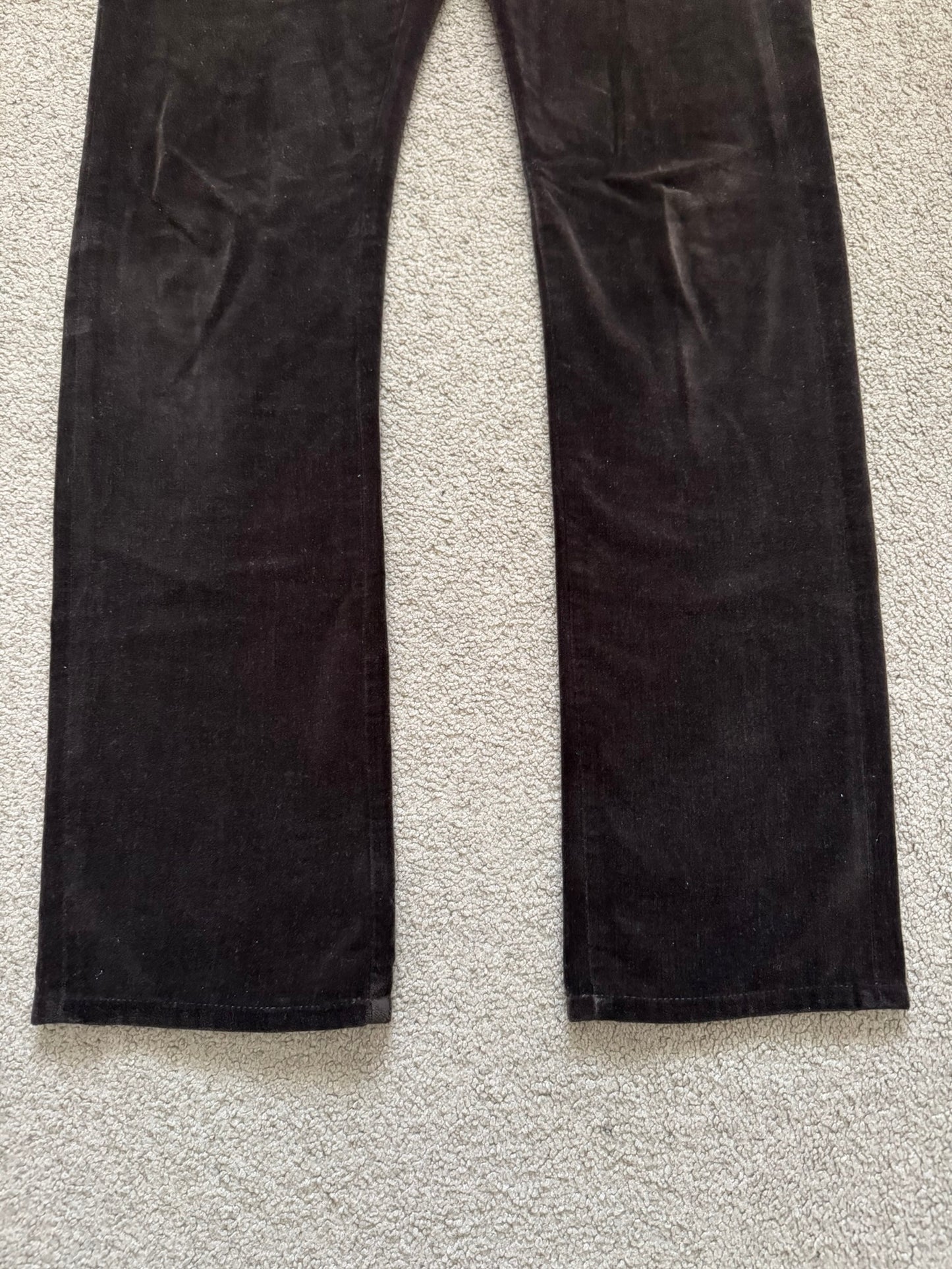 AW05 Dior Homme by Hedi Slimane Velvet Flared Bootcut Pants