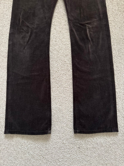 AW05 Dior Homme by Hedi Slimane Velvet Flared Bootcut Pants