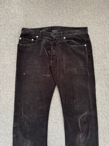 AW05 Dior Homme by Hedi Slimane Velvet Flared Bootcut Pants