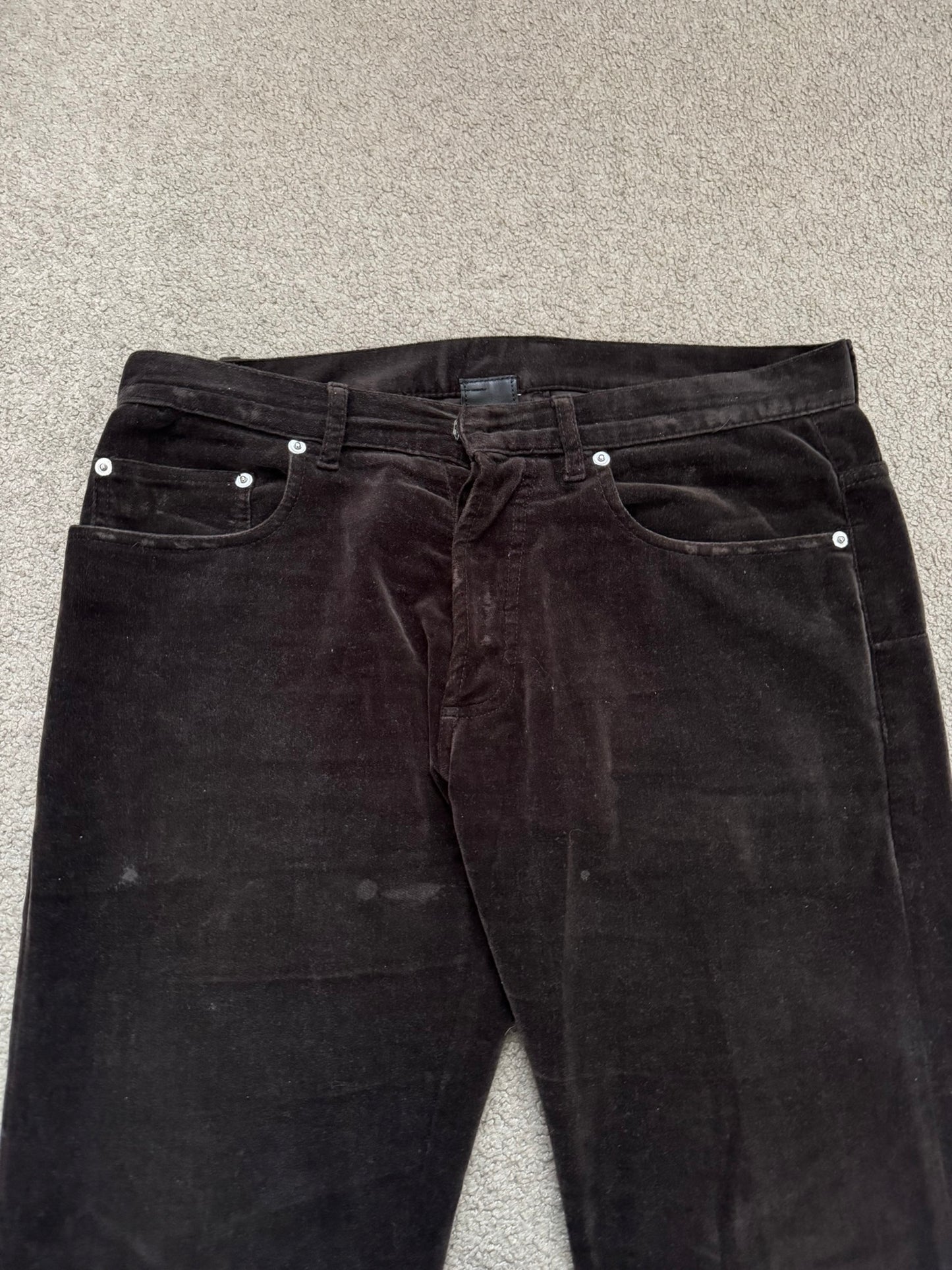 AW05 Dior Homme by Hedi Slimane Velvet Flared Bootcut Pants