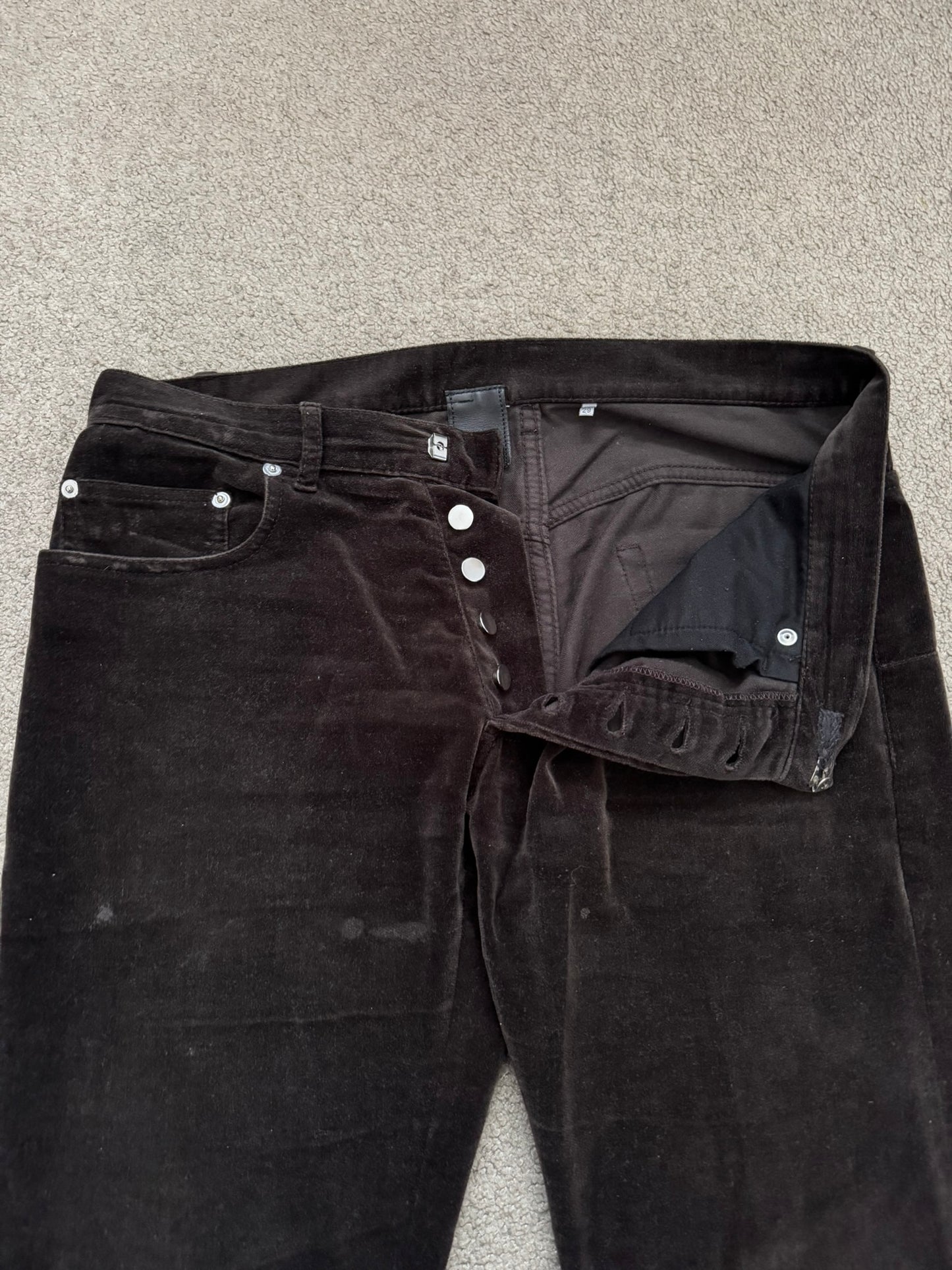 AW05 Dior Homme by Hedi Slimane Velvet Flared Bootcut Pants