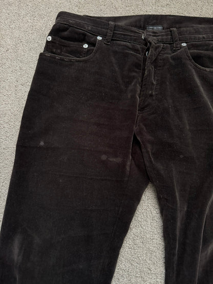 AW05 Dior Homme by Hedi Slimane Velvet Flared Bootcut Pants