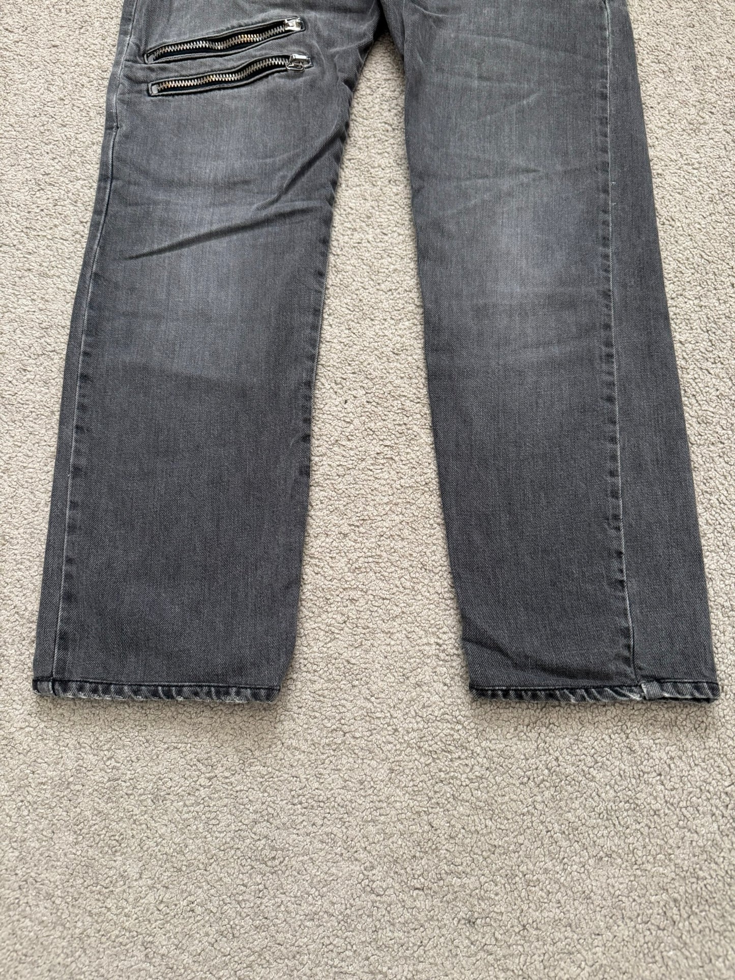 SS10 Balmain by Christophe Decarnin 5 Zip Biker Denim Jeans