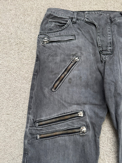 SS10 Balmain by Christophe Decarnin 5 Zip Biker Denim Jeans