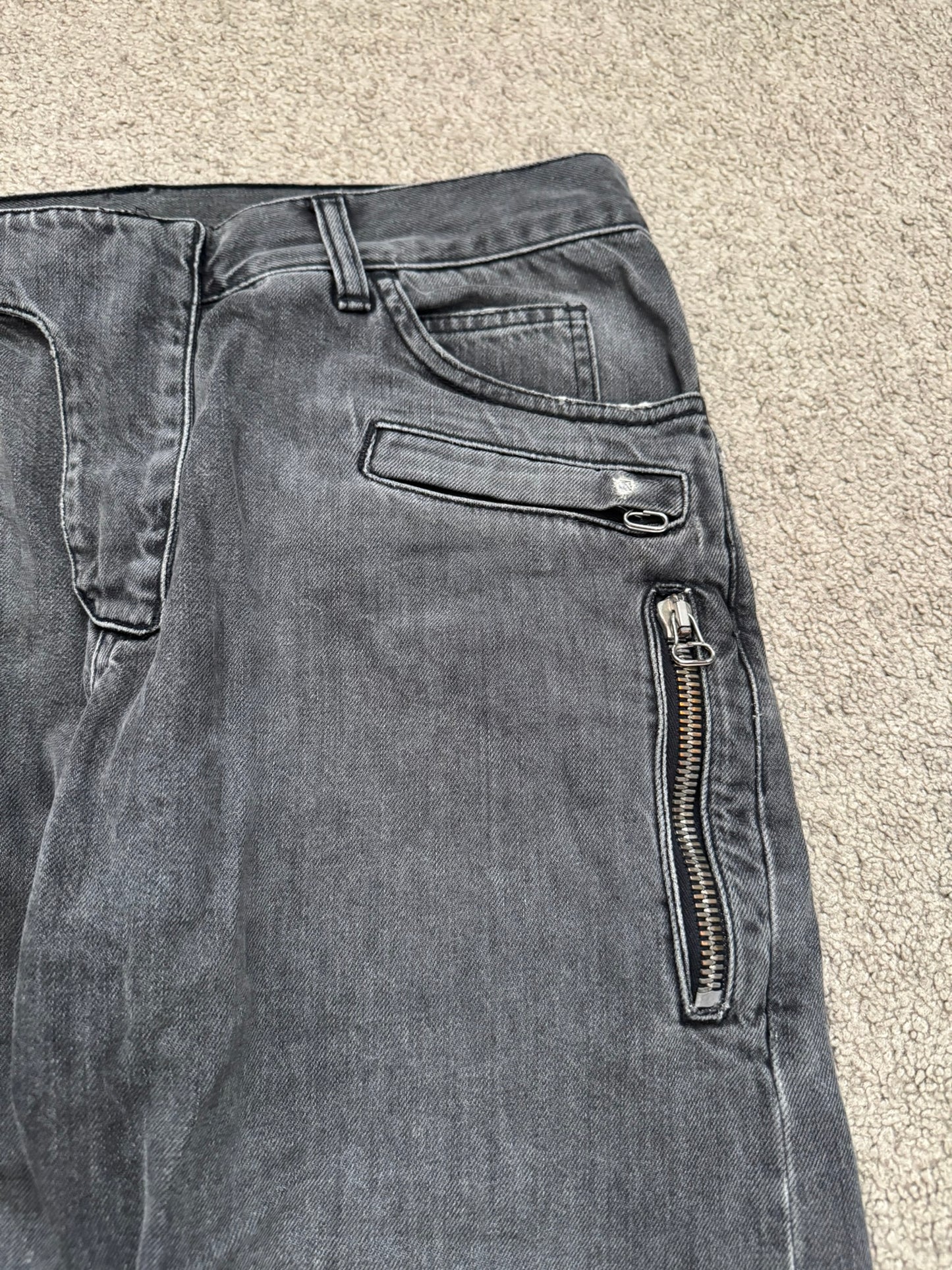 SS10 Balmain by Christophe Decarnin 5 Zip Biker Denim Jeans