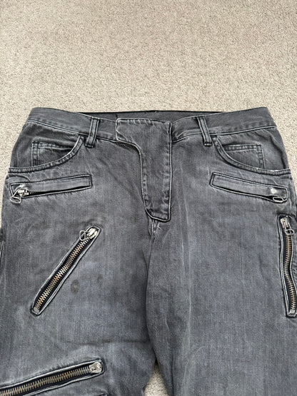 SS10 Balmain by Christophe Decarnin 5 Zip Biker Denim Jeans