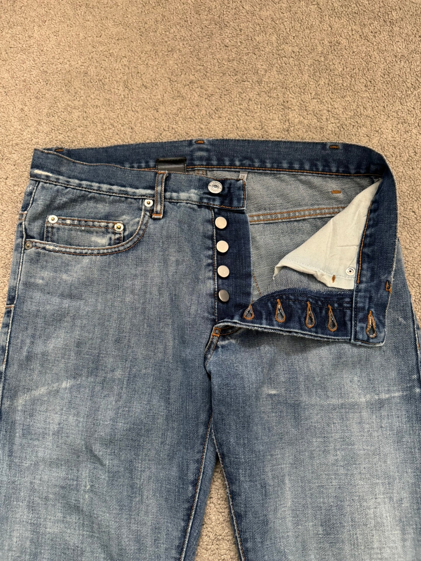 SS08 Dior Homme Light Washed Blue Denim Jeans