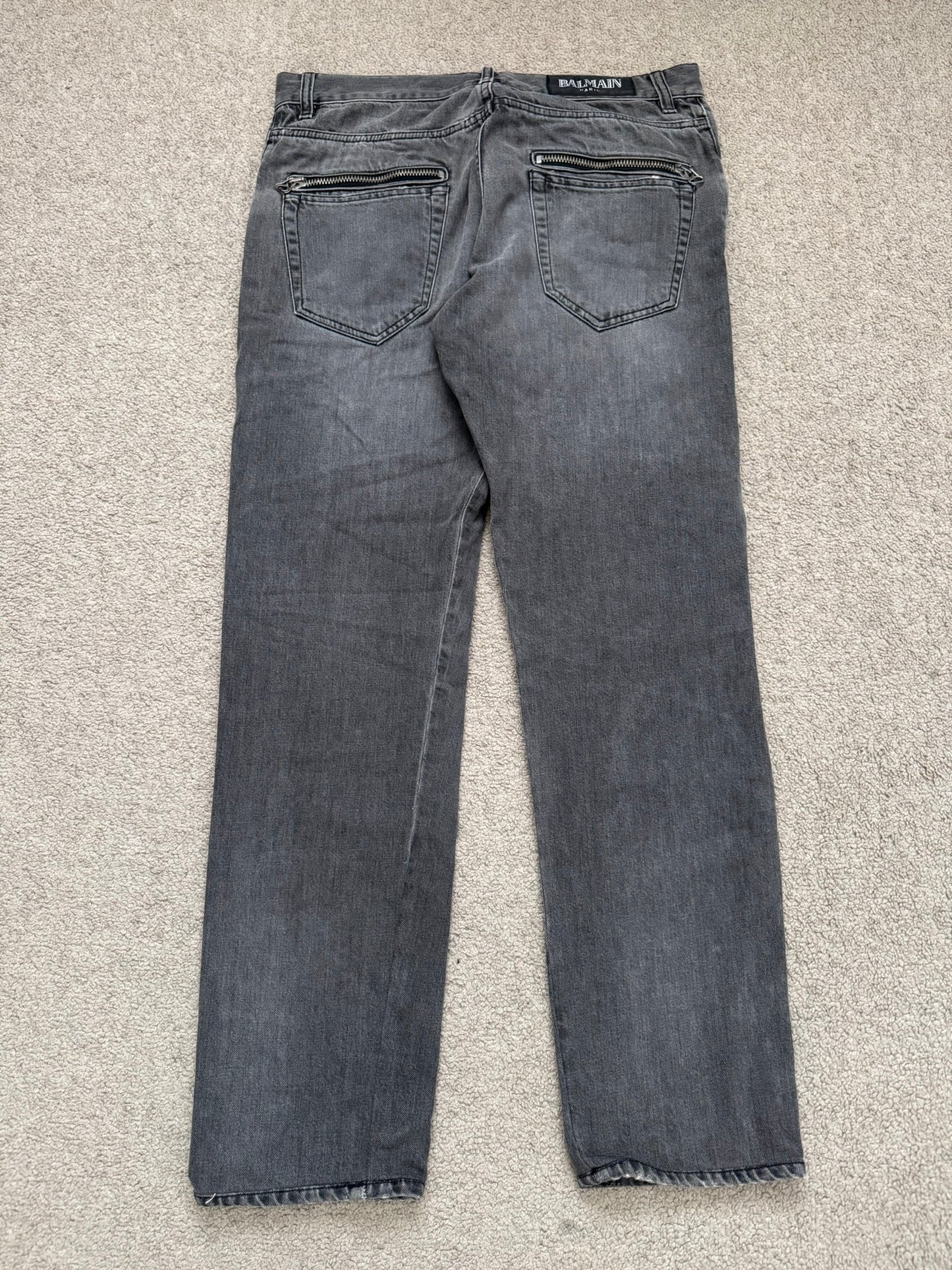 SS10 Balmain by Christophe Decarnin 5 Zip Biker Denim Jeans