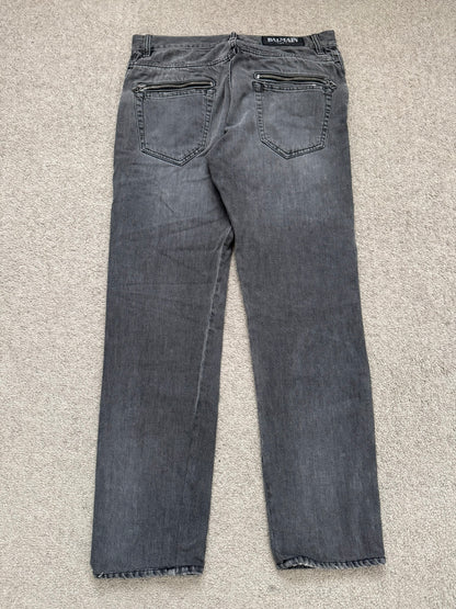 SS10 Balmain by Christophe Decarnin 5 Zip Biker Denim Jeans