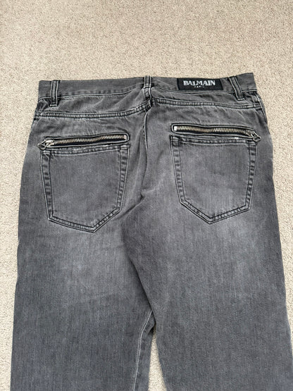 SS10 Balmain by Christophe Decarnin 5 Zip Biker Denim Jeans
