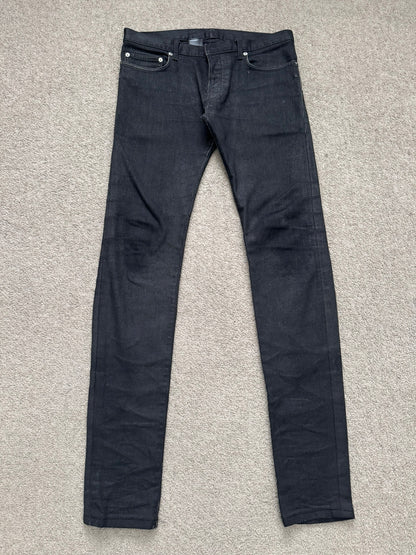 AW07 Dior Homme by Hedi Slimane MIJ Black Glitter Denim Jeans