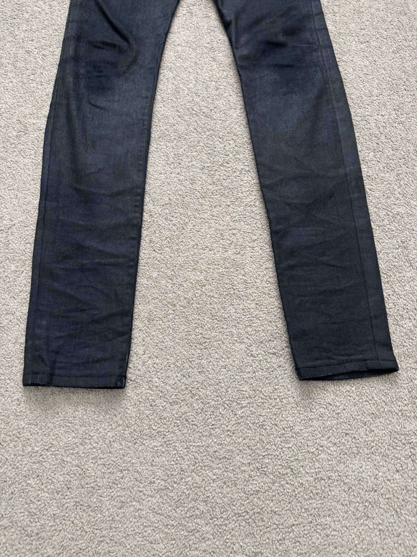 AW07 Dior Homme by Hedi Slimane MIJ Black Glitter Denim Jeans