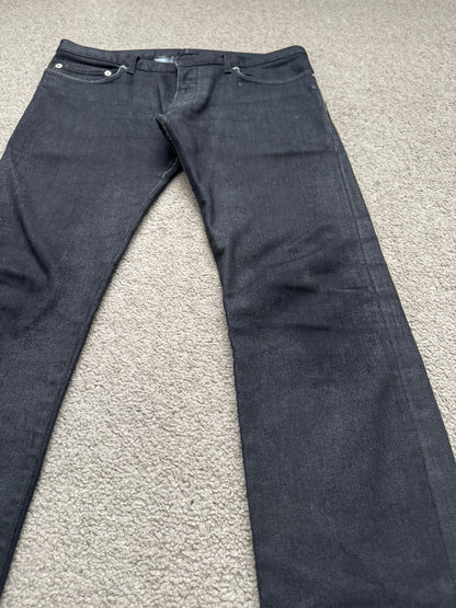 AW07 Dior Homme by Hedi Slimane MIJ Black Glitter Denim Jeans