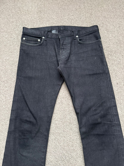 AW07 Dior Homme by Hedi Slimane MIJ Black Glitter Denim Jeans
