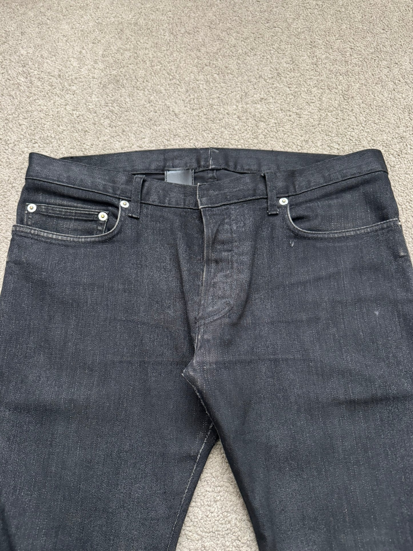 AW07 Dior Homme by Hedi Slimane MIJ Black Glitter Denim Jeans