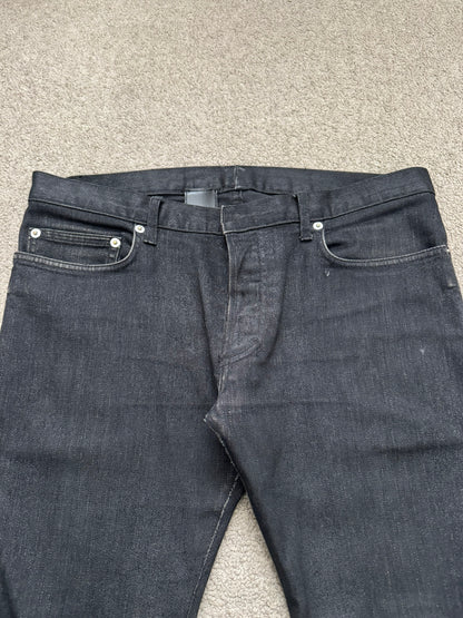 AW07 Dior Homme by Hedi Slimane MIJ Black Glitter Denim Jeans