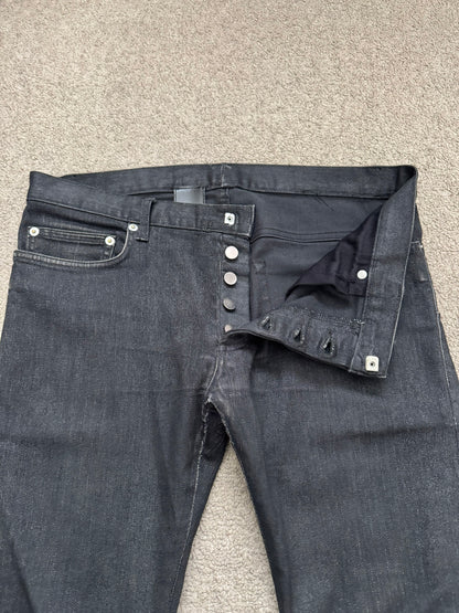 AW07 Dior Homme by Hedi Slimane MIJ Black Glitter Denim Jeans