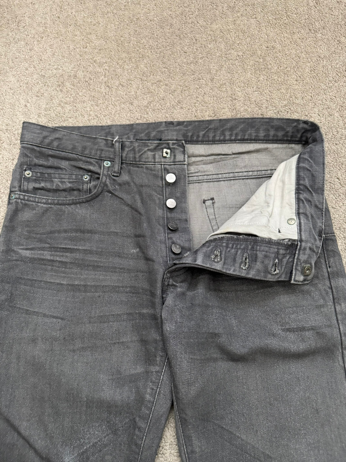 SS05 Dior Homme by Hedi Slimane "Untitled/Beck" MIJ Gray Glitter Denim Jeans