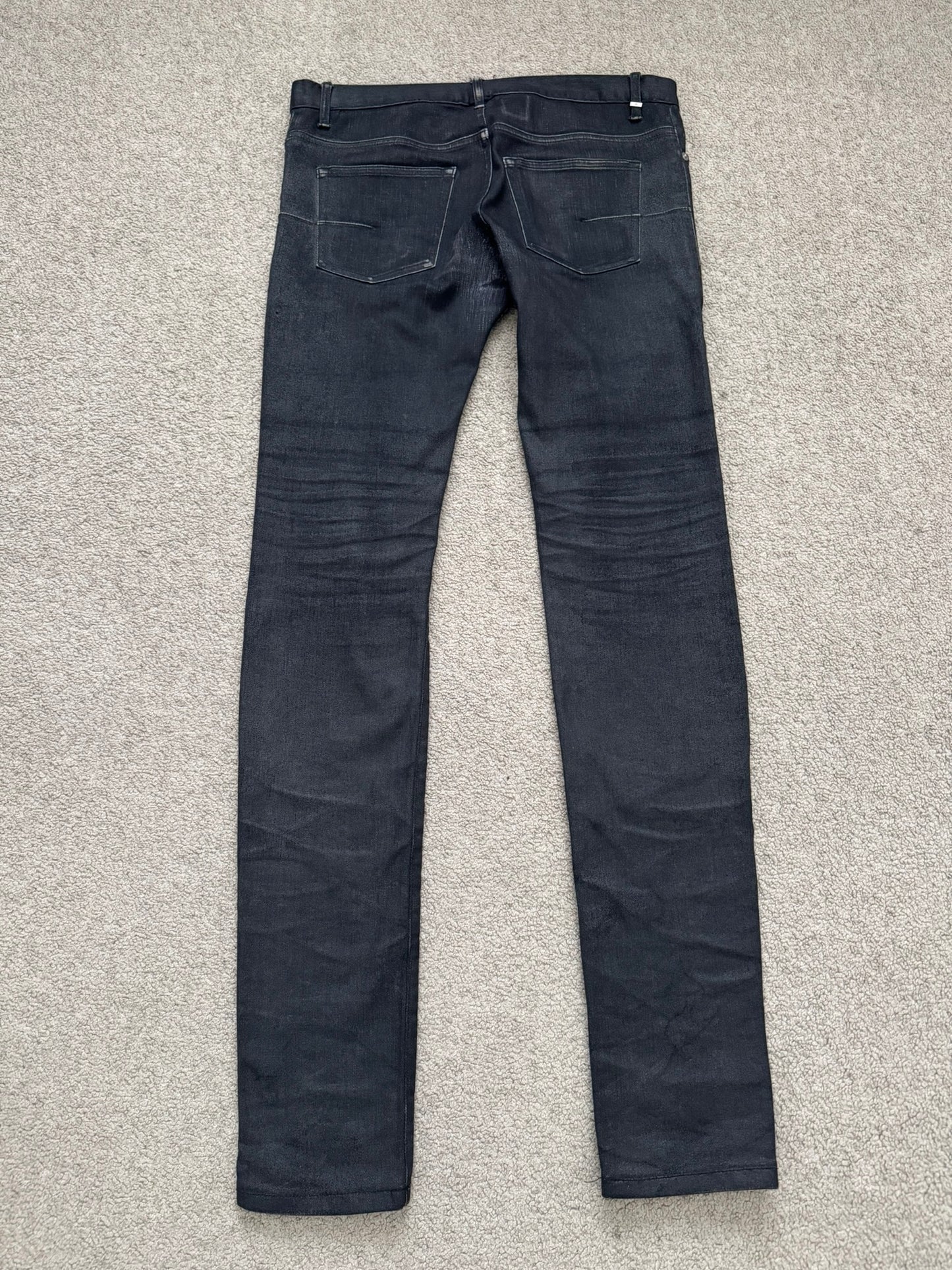 AW07 Dior Homme by Hedi Slimane MIJ Black Glitter Denim Jeans