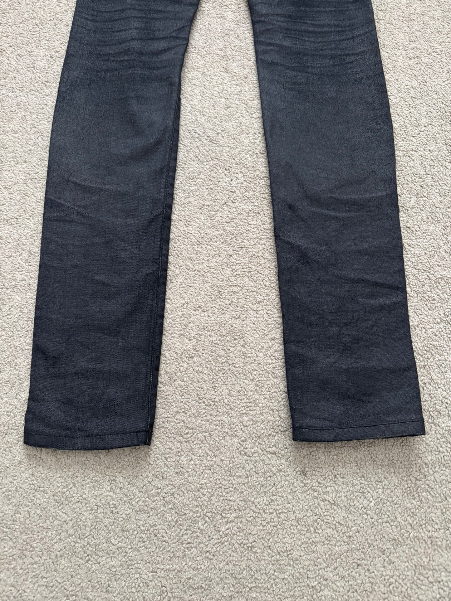 AW07 Dior Homme by Hedi Slimane MIJ Black Glitter Denim Jeans