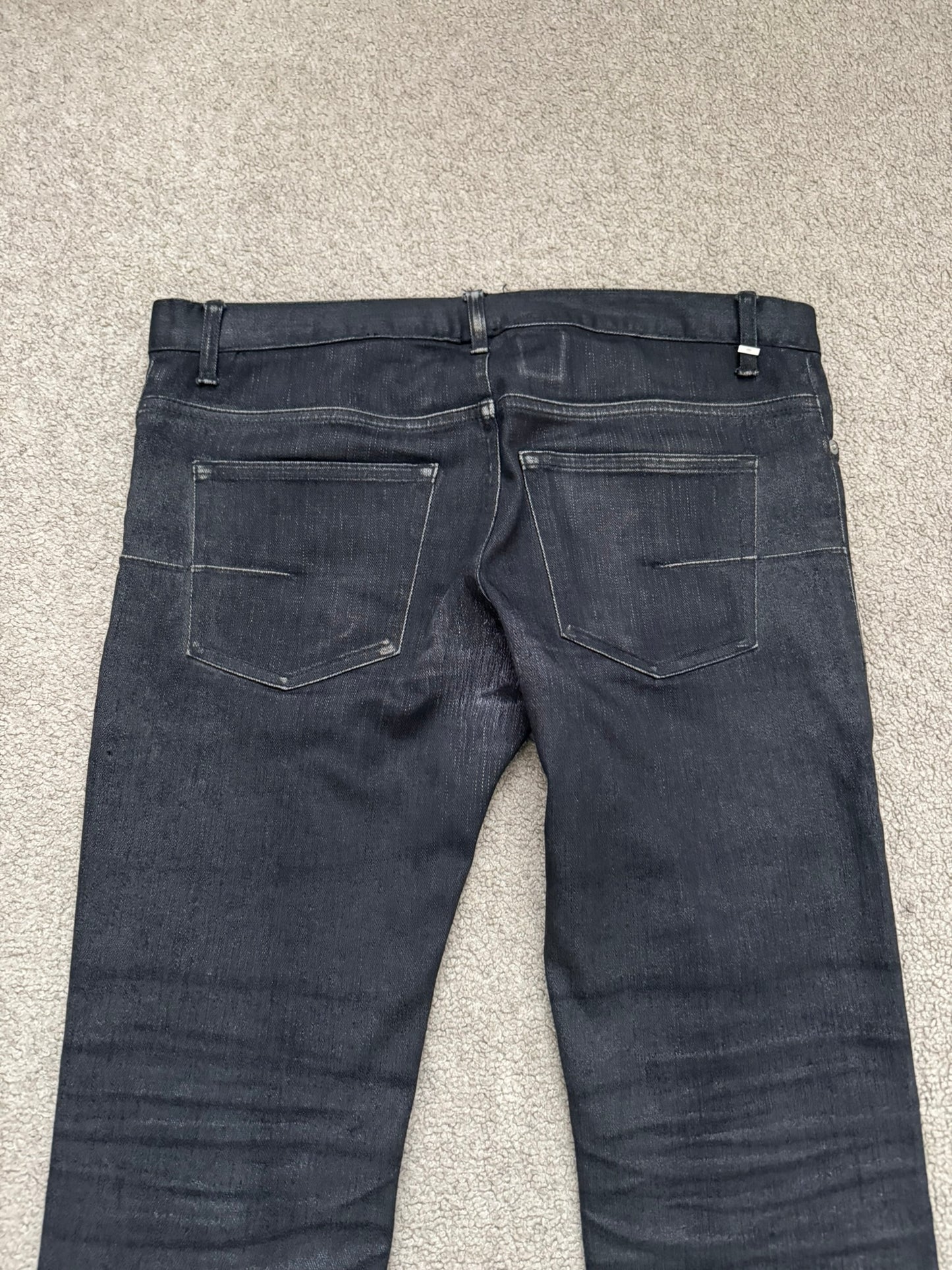 AW07 Dior Homme by Hedi Slimane MIJ Black Glitter Denim Jeans
