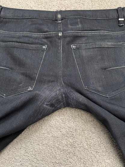 AW07 Dior Homme by Hedi Slimane MIJ Black Glitter Denim Jeans