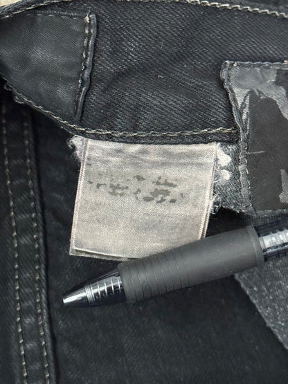 2000s Rick Owens DRKSHDW Black Waxed Detroit Denim Jeans