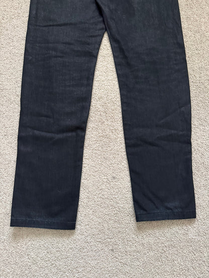 2000s Rick Owens DRKSHDW Black Waxed Detroit Denim Jeans